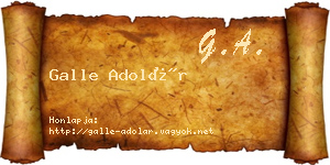 Galle Adolár névjegykártya